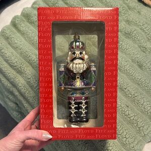 NWT Fitz and Floyd Purple and Silver Nutcracker Ornament
